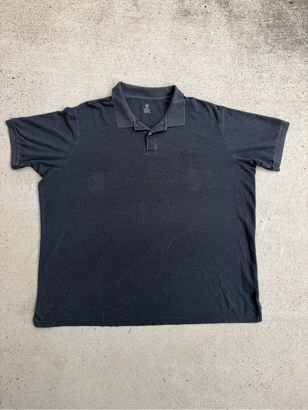 Harbor Bay DXL Men Big & Tall Short Sleeve Knit Polo Shirt Grey Charcoal 5XLT